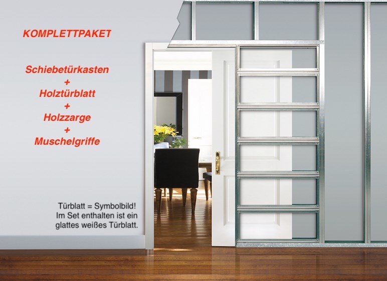 Eclisse Schiebetür Komplettset / weiss für Ständerwände - Baustoffe Online  Shop - Bauwolf