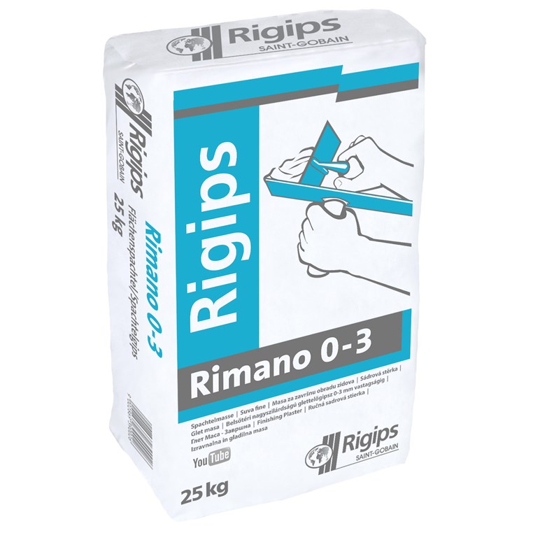 Rigips Rimano 0-3 Flächenspachtelgips Spachtelgips 25kg